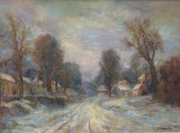 Village hongrois sous la neige