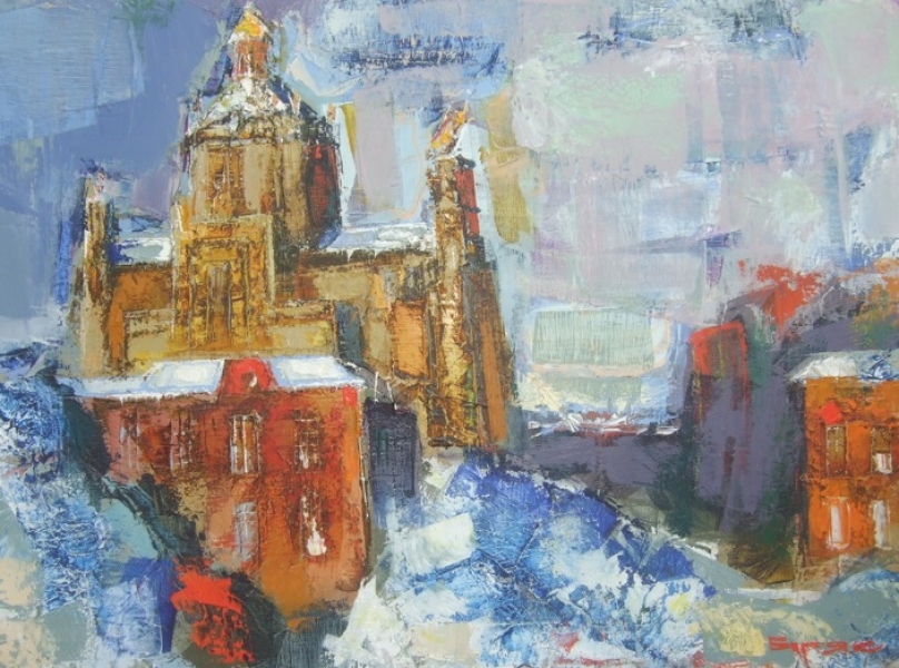 L'eglise Saint-Georges à Lviv en hiver.
