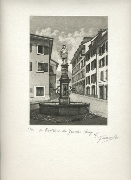 Vevey (VD - SUISSE) La Fontaine du guerrier -Anno 1576