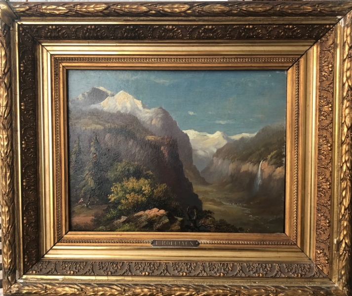 La vallée de Lauterbrünnen (Suisse)  CA 1855 -Notes de l'artiste au verso